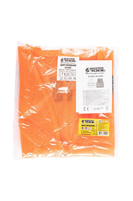 Жилет безпеки світловідбиваючий MASTERTOOL II-EN ISO 13688 EN ISO 20471 XL помаранчевий 83-0002 Коломия - фото 5