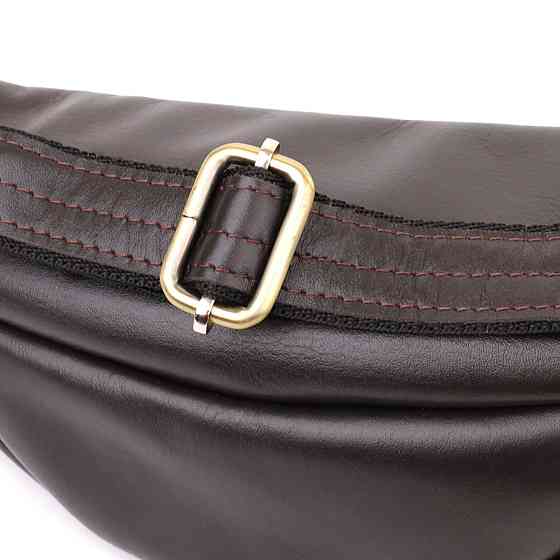 Сумка бананка отменного качества из гладкой натуральной кожи Shvigel 23144 Коричневый Киев