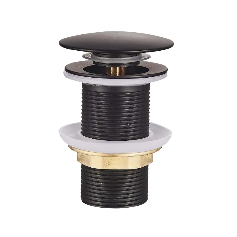 Донный клапан для раковины без перелива Champion POP-UP-02 BLACK автоматический (Click-Clack) (Цвет черный) 1 1/4'' (CH0366) Киев - изображение 1