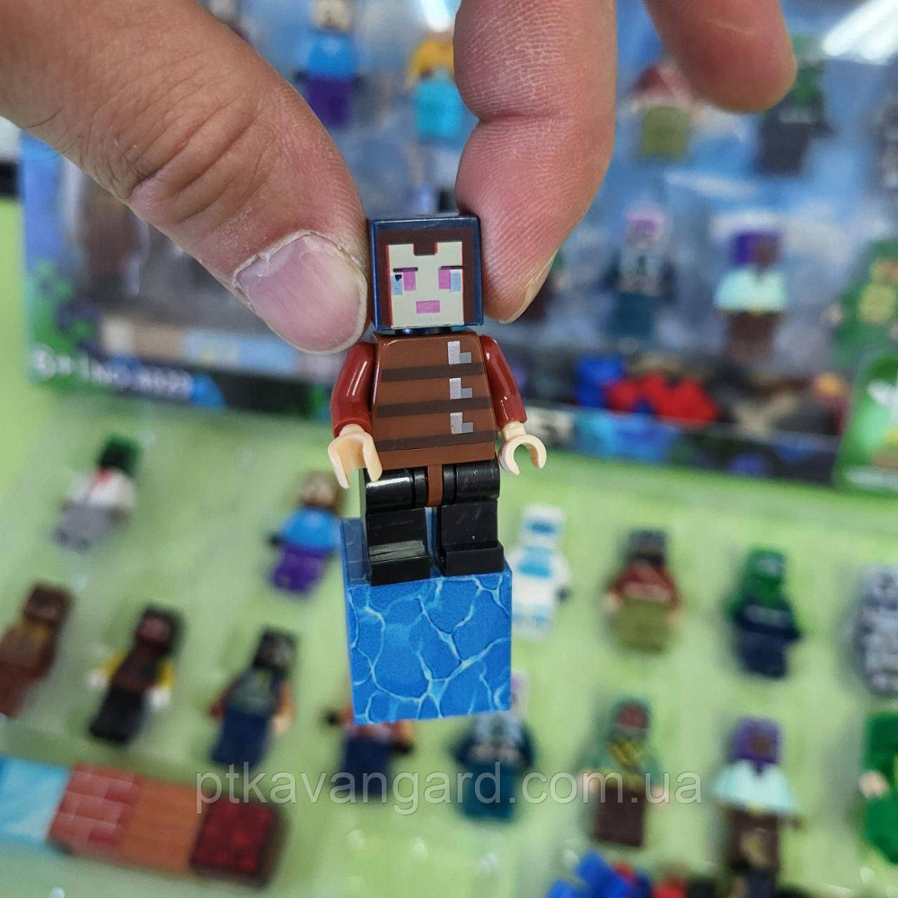 Набор фигурок Minecraft 16 шт с магнитными ножками и блоками, оружие 4029 Хмельницкий - изображение 2