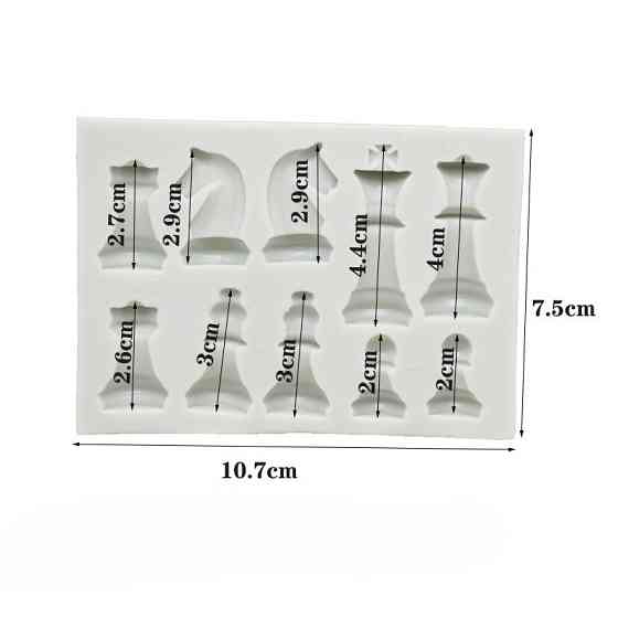 Молд силиконовый Шахматы 75 на 107 мм серый Киев