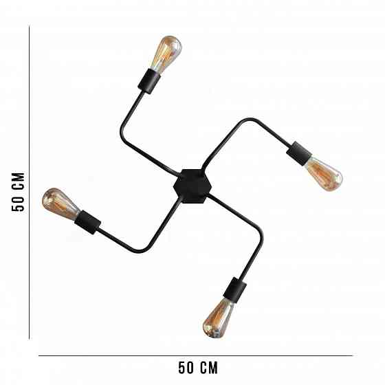 Потолочная люстра паук черная на 4 лампы Maze NL 5050/4 BK+BN Одесса