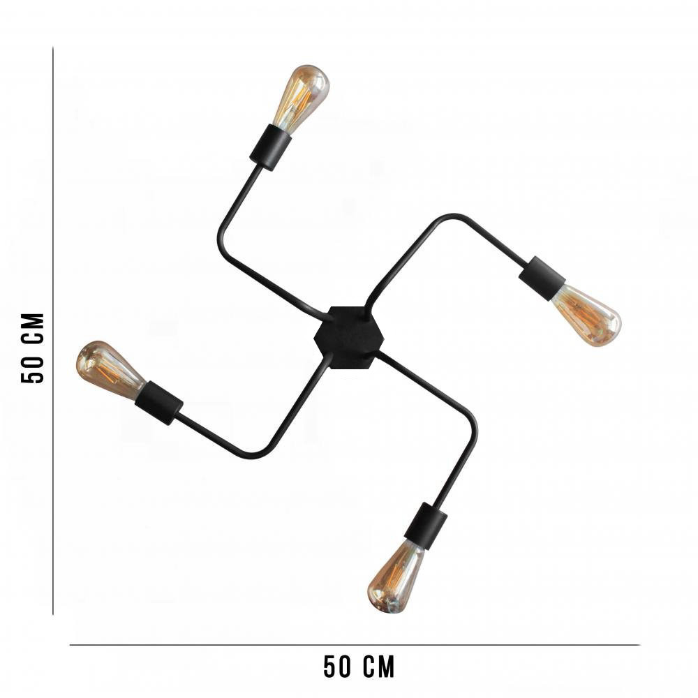 Потолочная люстра паук черная на 4 лампы Maze NL 5050/4 BK+BN Одесса - изображение 2