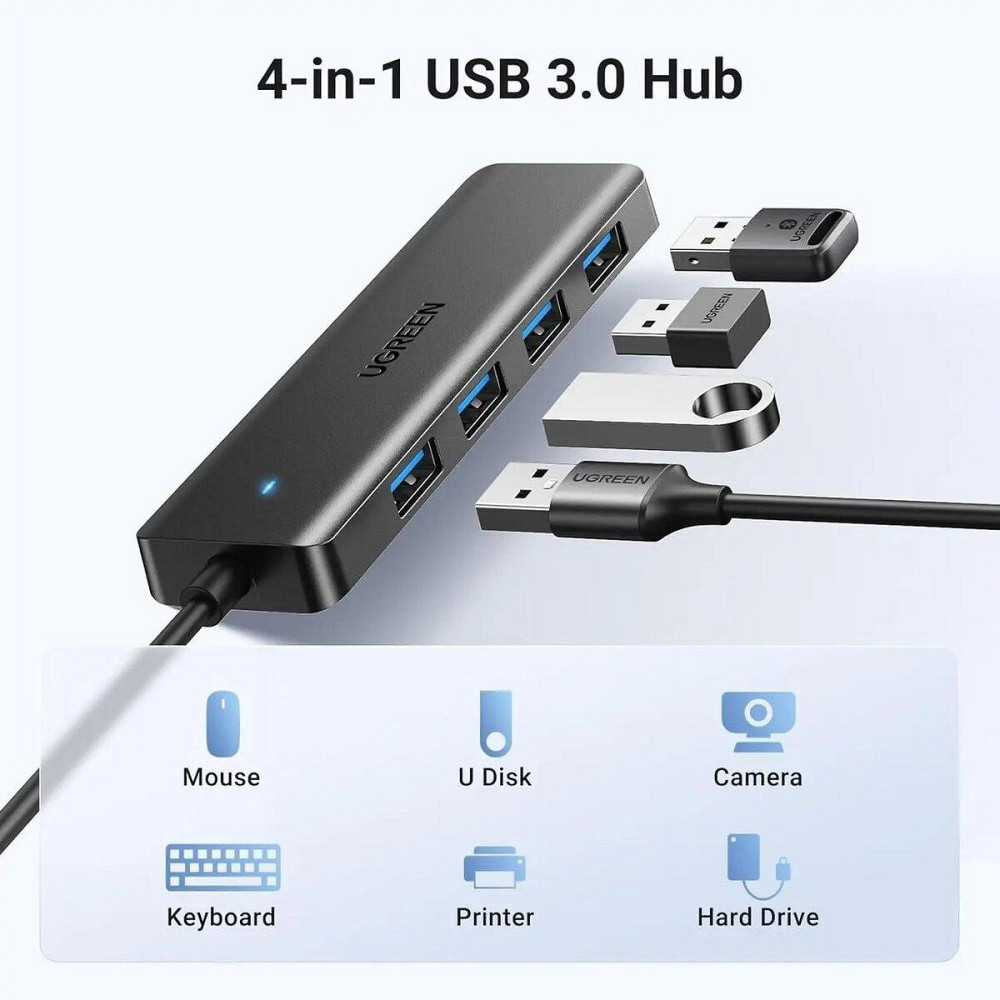 Хаб адаптер перехідник UGREEN 4-Port USB 3.0 Hub UGR-25851 Одеса - фото 3
