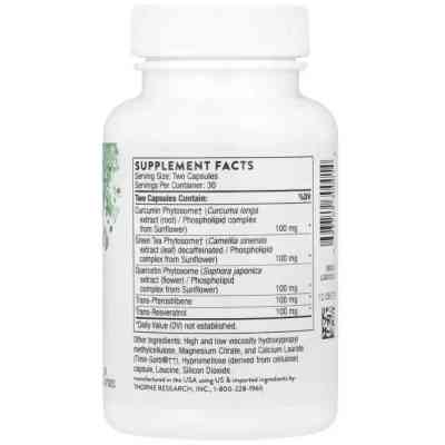 Вітамінно-мінеральний комплекс Thorne Поліресвератрол, PolyResveratrol-SR, 60 капсул (THR-30001) Вінниця