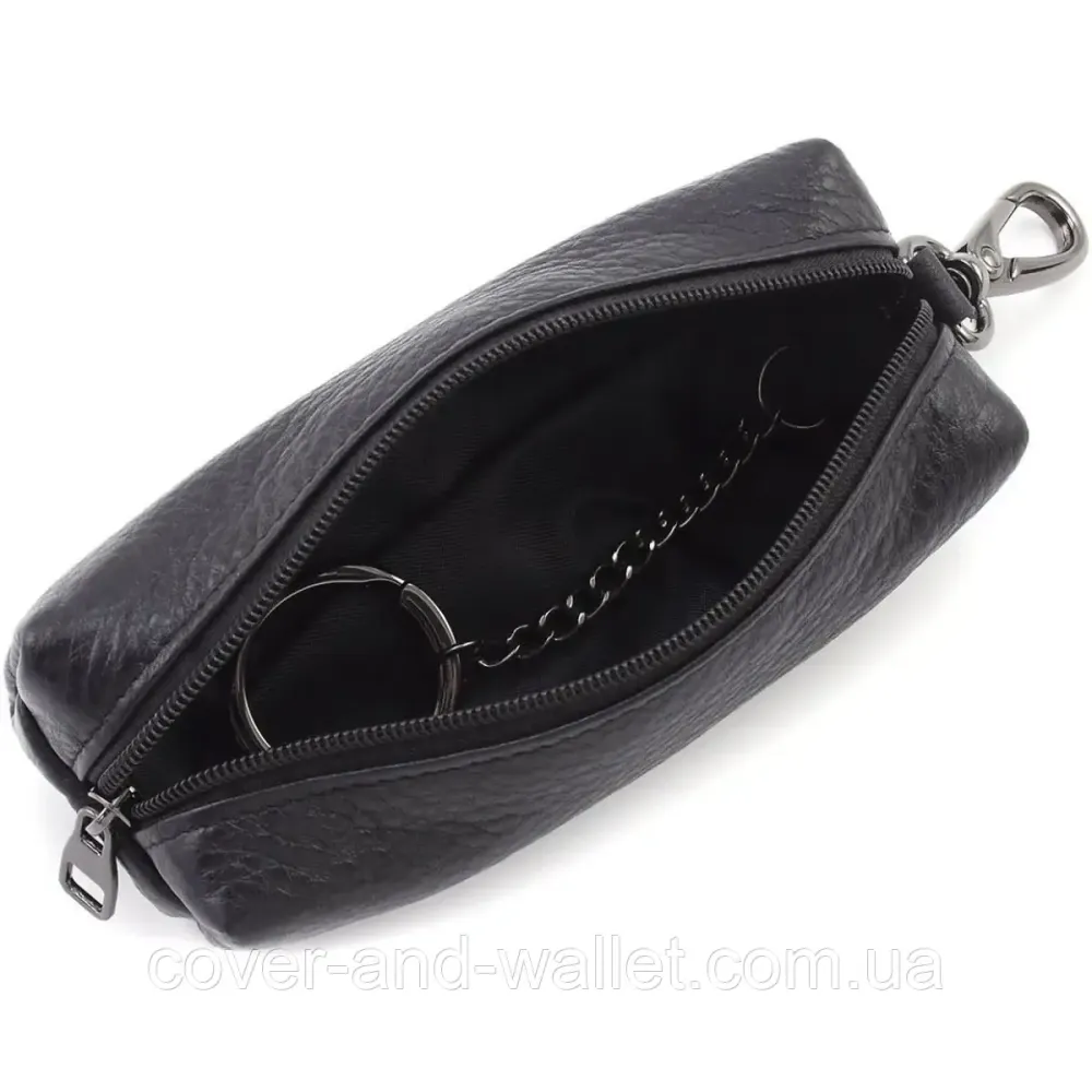 Элитная карманная ключница из натуральной кожи черного цвета Marco Coverna W005 Black Киев - изображение 2