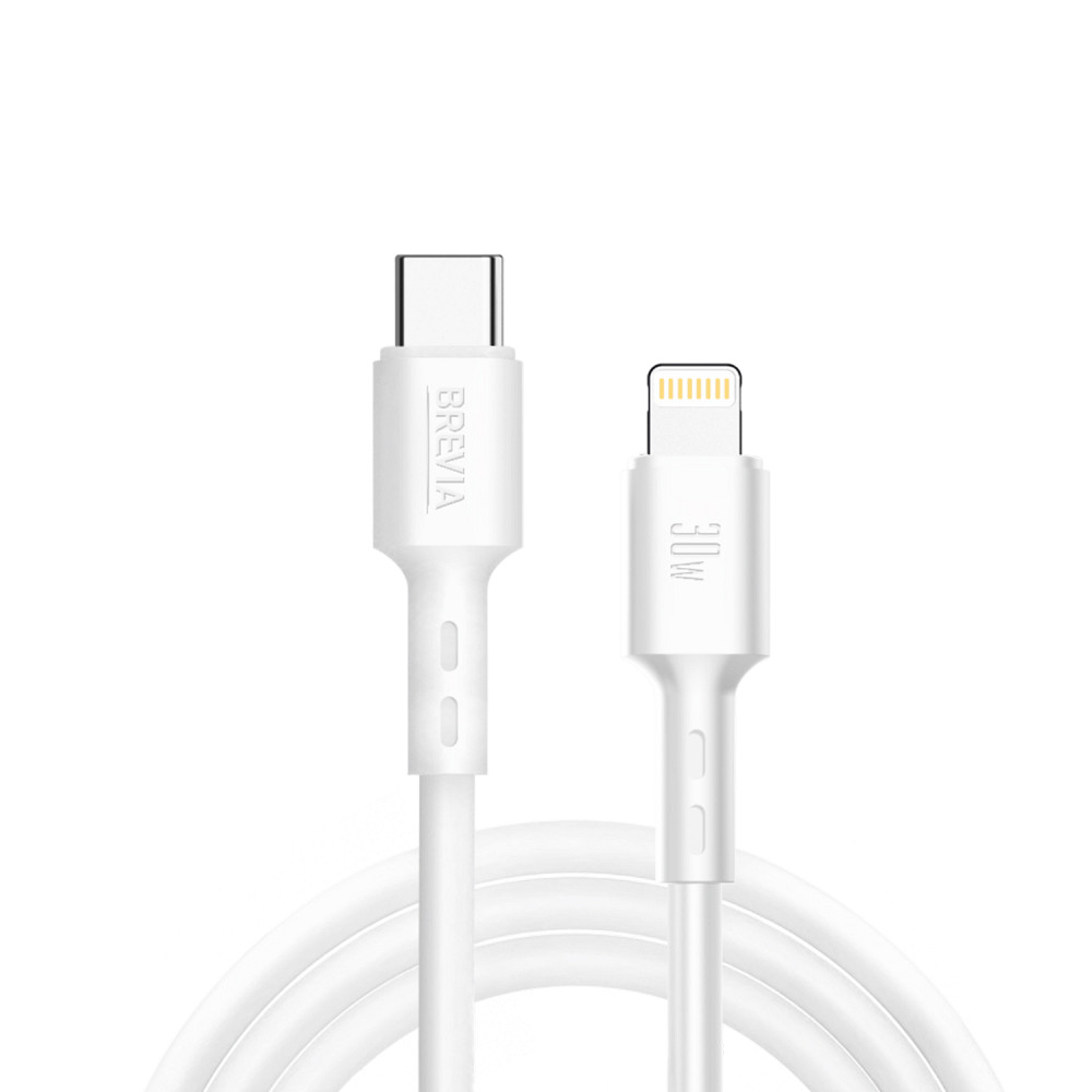 Кабель Brevia Type-C to Lightning 30W 1м, білий ZIP (51100WCLZ1) Львів - фото 1