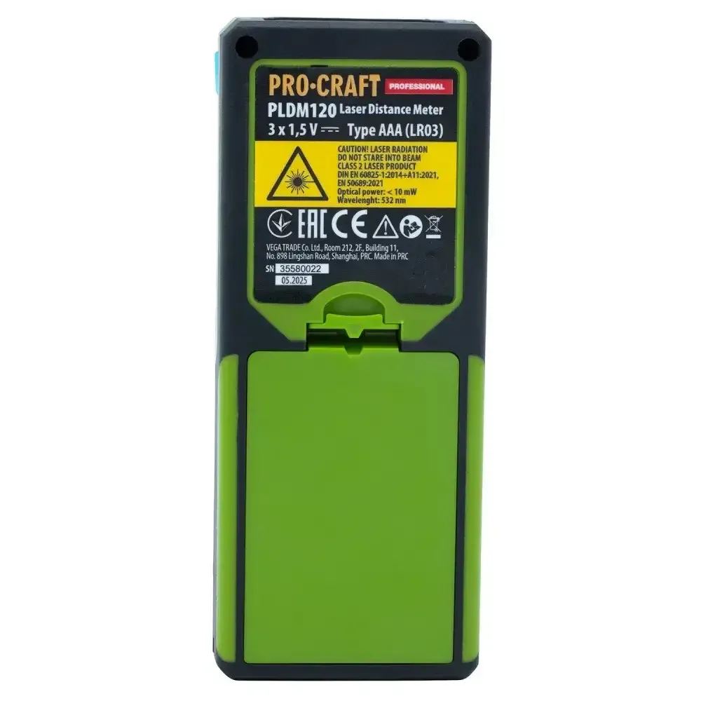 Далекомір лазерний будівельний Procraft PLDM120,Електронний Далекомір Лазерний 532 Нм  Клас 2 Львів - фото 7