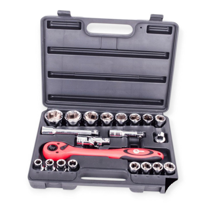 Набір інструменту 1/2" 21 шт, 10-32 мм з тріщ., подовжує., кардан., перехід. Тайвань Мукачево - фото 2