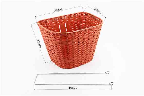 Кошик багажний передній 28" з кришкою, пластмасовий, коричневий TH-057 Київ