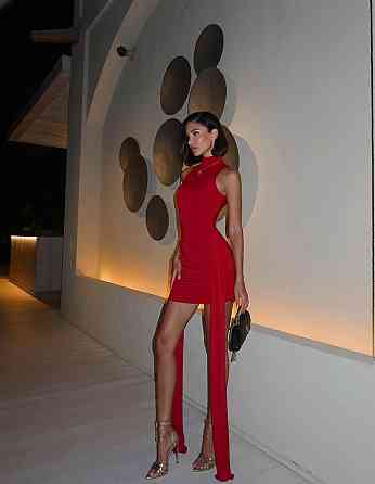 Женское элегантное романтичное мини платье из микродайвинга Красный, 44/46 Одесса