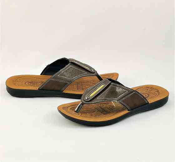 Мужские Шлёпанцы Тапочки Сланцы Вьетнамки Коричневые (размеры: 41,42) Днепр