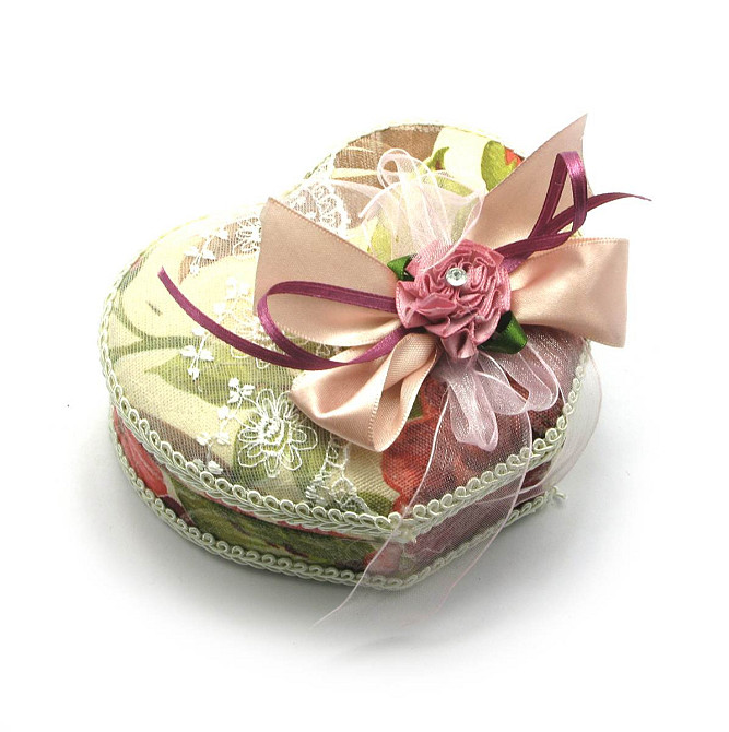 Скринька з тканини із дзеркальцем Серце Київ - фото 1