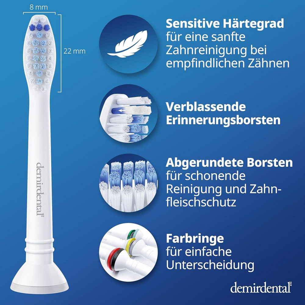 Насадки для зубной щетки HX6053 HX6054 Белый Sensitive Soft Совместимые с Philips Sonicare Набор 3 шт Киев - изображение 7