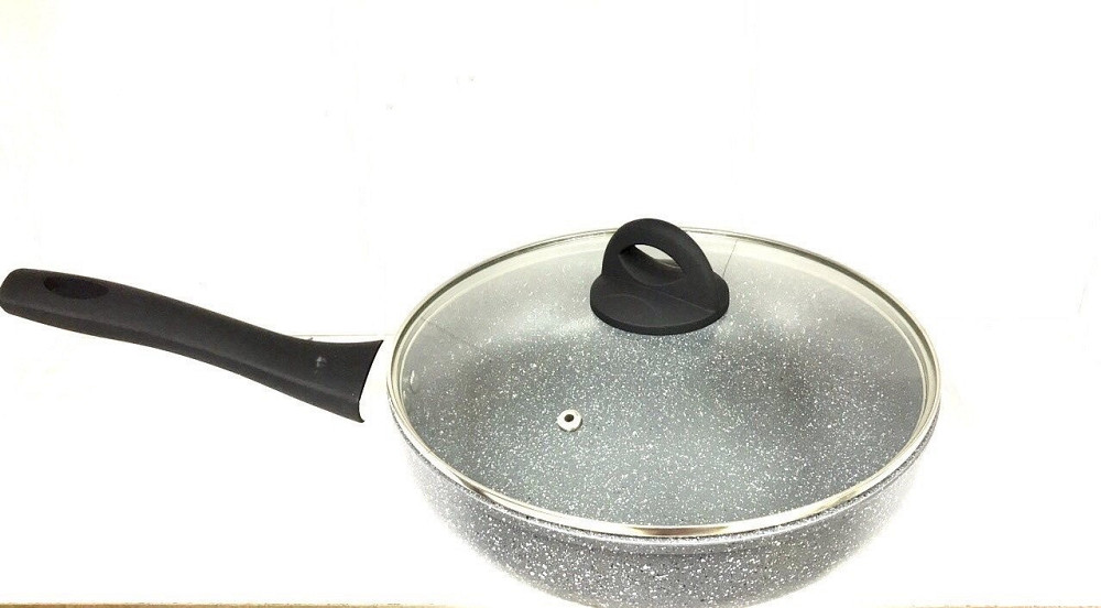 Сковорода глубокая с крышкой 24см мраморное покр. светлое  BN 494 (6 шт/ящ) Одесса - изображение 2