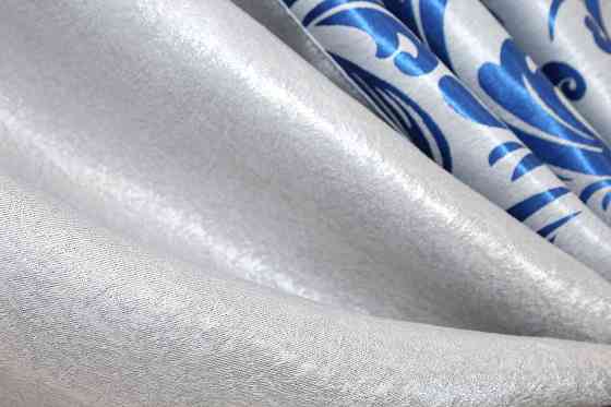 Кухонний комплект VR-Textil № 097к шторка з ламбрекеном сірий з синім 270х170 см (50-931) Киев