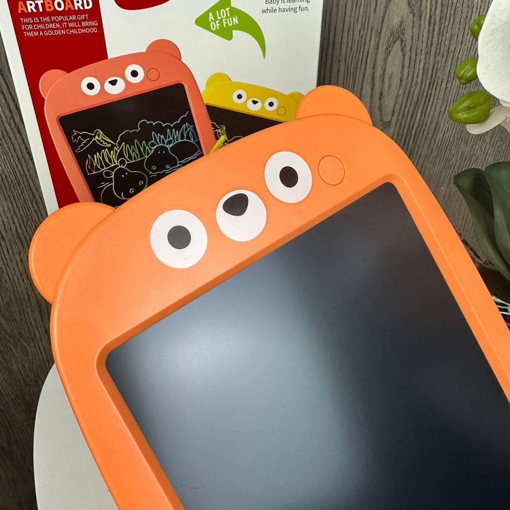 Дитячий планшет для малювання lcd Ведмідь, планшетка для мистецтва ведмедик дитячий 12 дюймів Жовтогарячий ( 24838 ) Харьков - изображение 4