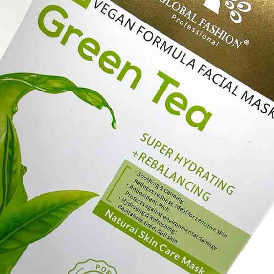 Тканинна маска Global Fashion Facial Mask Зелений чай, (супер зволожуючий та балансуючий) 25мл Херсон