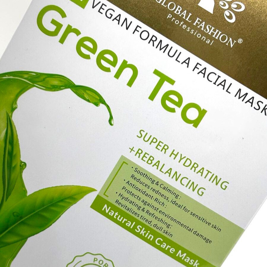 Тканинна маска Global Fashion Facial Mask Зелений чай, (супер зволожуючий та балансуючий) 25мл Херсон - фото 1