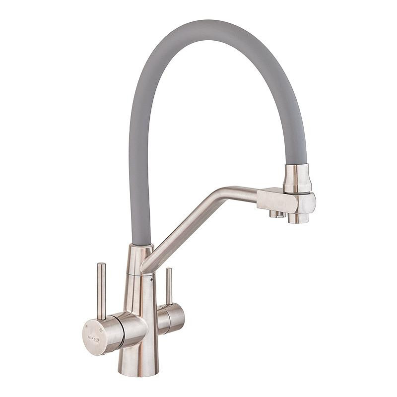 Змішувач для кухні під осмос Mixxus FUL-021 Refl.GREY нерж. сталь SUS304 сірий гнучкий вилив (MI6020) Чернівці - фото 1