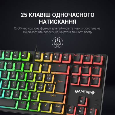 Клавиатура GamePro MK80R Red Switch RGB USB Black (MK80R) Винница - изображение 3