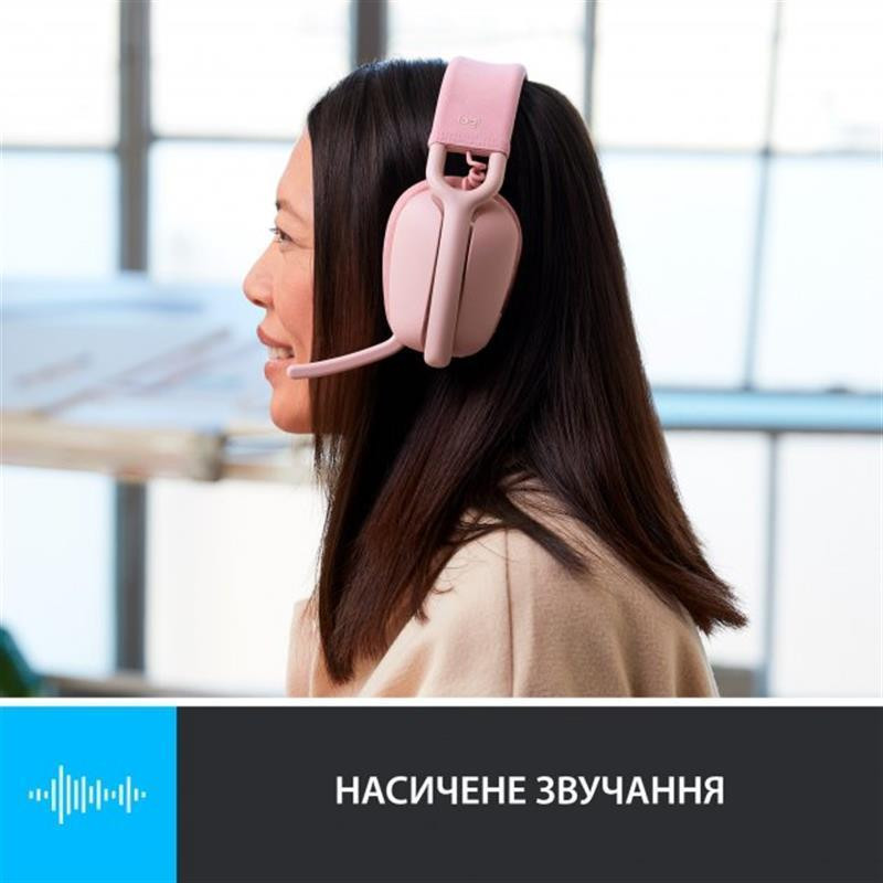 Bluetooth-гарнітура Logitech Zone Vibe 100 Wireless Rose (981-001224) Рожевий Харків - фото 5