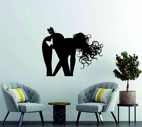 Декоративное настенное Панно «Силуэт женщины», Декор на стену 70*56 см, Черный Киев