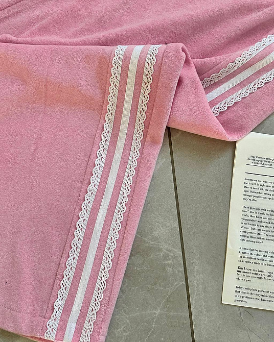 Жіночий стильний прогулянковий велюровий костюм, двойка Рожевий, 52/54 Одеса - фото 4