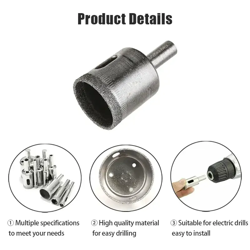 Набір алмазних коронок для скла та кераміки 15 шт Київ - фото 6