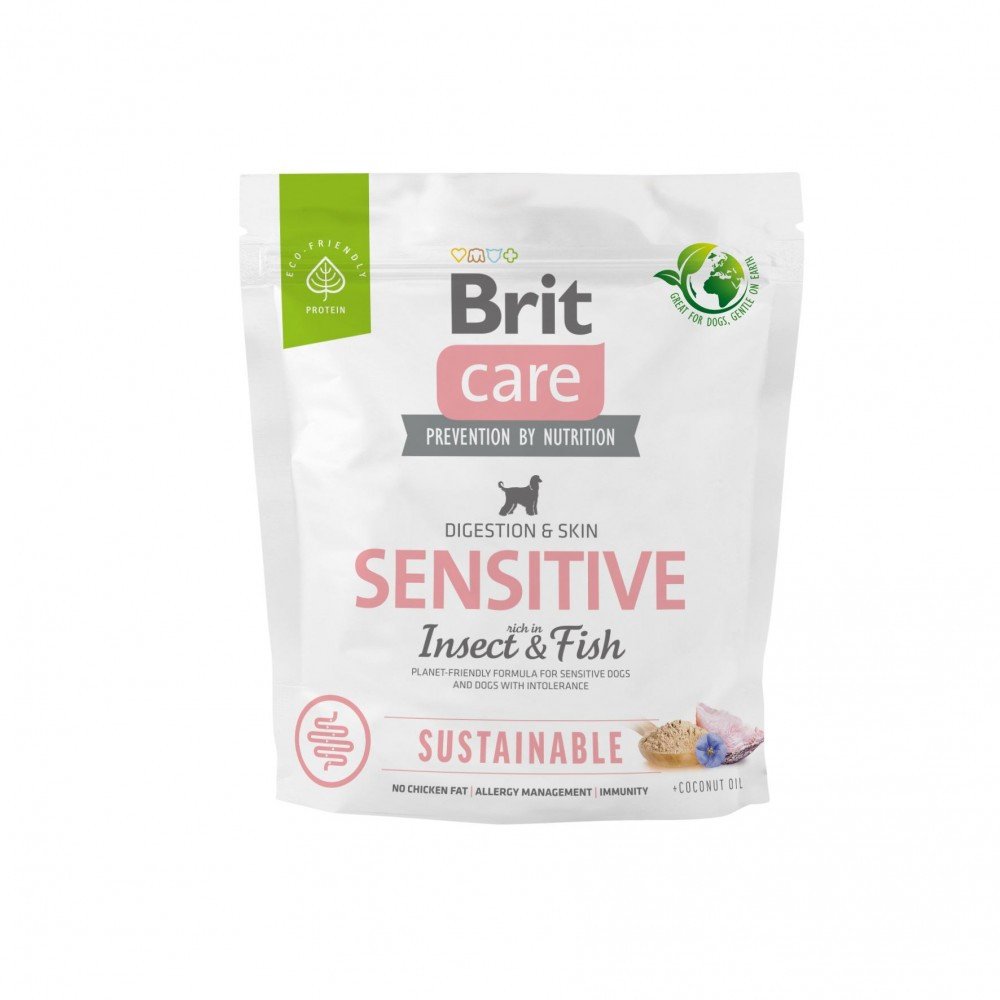 Сухой корм Brit Care Dog Sustainable Sensitive для собак с чувствительным пищеварением, с рыбой и насекомыми, Винница - изображение 1