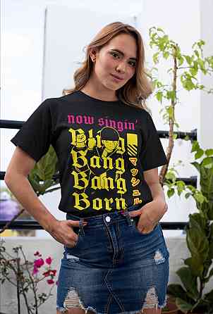 Футболка для хлопчика з аніме принтом Масхле Магік Масх Креам оверсайз (зріст від 165 до 180) Чорний AnimeJ0331m Дніпро