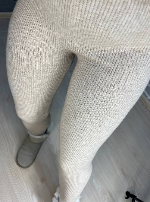 Лосини жіночі U 6161 - 6126 в'язка рубчик теплі з начесом на ангорі one size бежеві, бежевий, one size Київ - фото 12