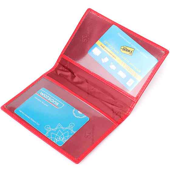 Яркая обложка на паспорт универсального формата из натуральной кожи ST Leather 23080 Красный Киев