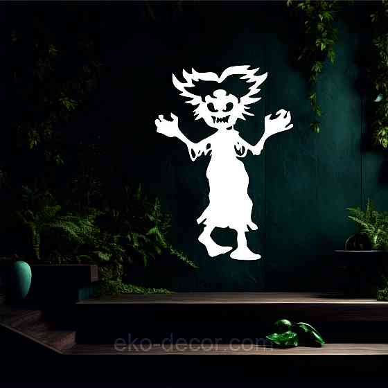 Декоративне настінне Панно «Сілует дітей. Гелловін», Декор на стіну 50*35 см, Білий Київ