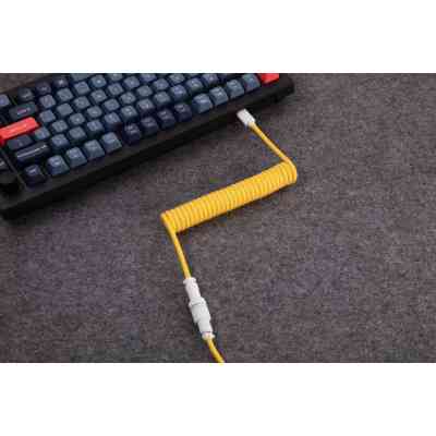 Дата кабель USB-C + USB A to USB-C 1.36m Coiled Aviator yellow Keychron (CAB16_KEYCHRON) Винница