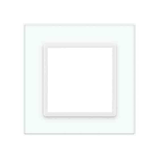 Рамка 1-постова LIVOLO, загартоване скло, біла, 80×80 мм (VL-P7E-2W) Коломия