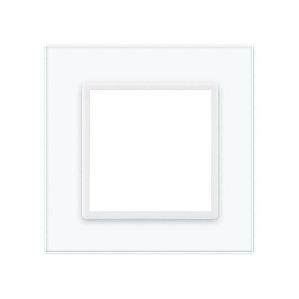 Рамка 1-постова LIVOLO, загартоване скло, біла, 80×80 мм (VL-P7E-2W) Коломия - фото 3