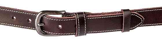 Ремень унисекс со строчкой по краям Vintage 20125 Темно-коричневый Киев