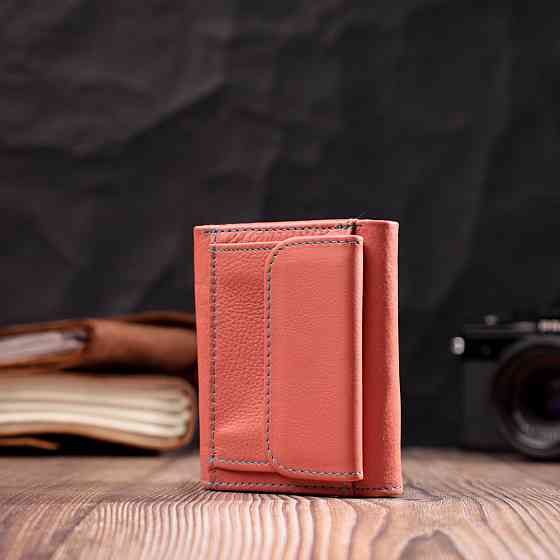 Невеликий гаманець для модниць із натуральної шкіри ST Leather 19505 Помаранчевий Київ