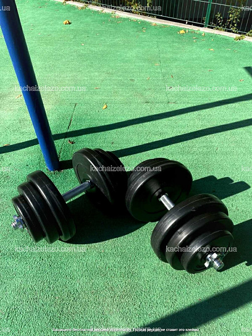 Гантелі набірні 2 по 20 кг з ABS покриттям хром грифи Гантелі, гирі, штанги і диски бітумні Київ - фото 6