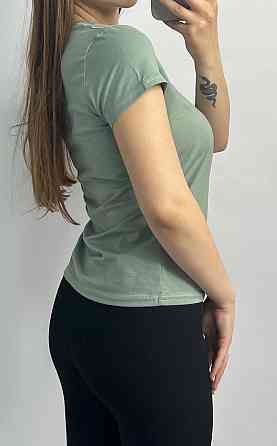 Базовая футболка женская удлиненная Фисташковый XXL Харьков