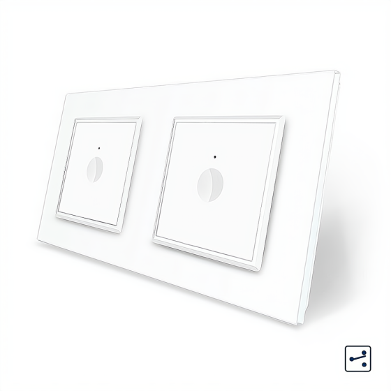 Сенсорний прохідний/перехресний вимикач Sense 2 сенсора (1-1) Livolo білий скло (VL-C7FC1S/FC1S-4WP) Коломия