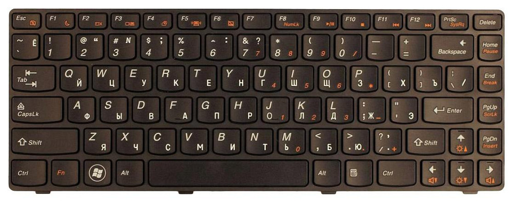 Клавиатура для ноутбука Lenovo IdeaPad (B470, V470) Black, (Black Frame), RU Вінниця - фото 2