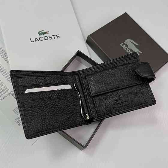 Мужской кожаный зажим на застежке Lacoste (6603) Киев
