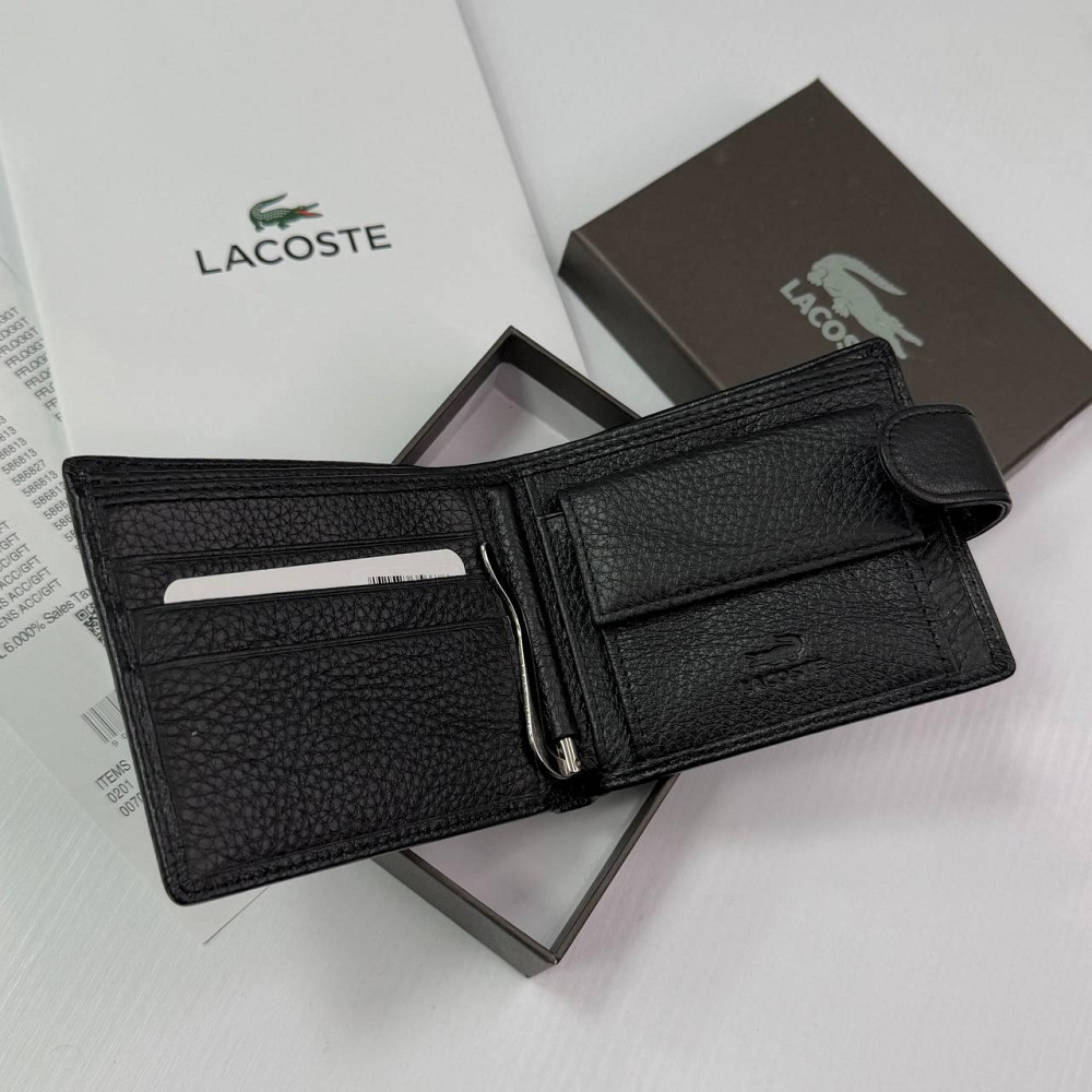 Мужской кожаный зажим на застежке Lacoste (6603) Киев - изображение 5