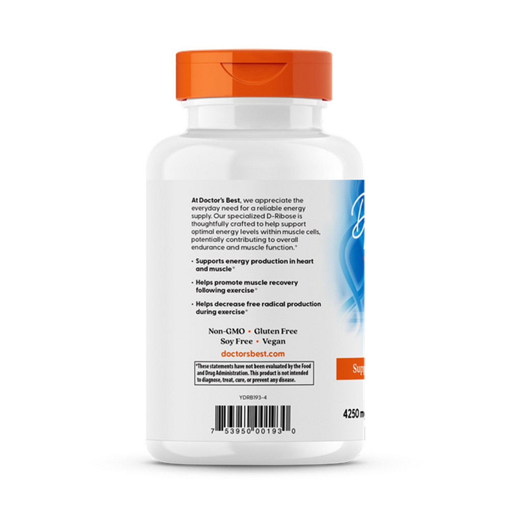 Д рибоза Doctor's Best D-Ribose with BioEnergy Ribose 850 мг 120 вег капс Киев - изображение 3