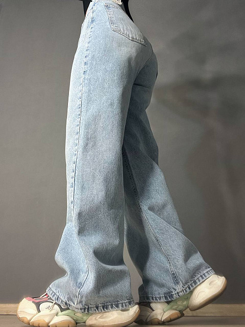 Джинси жіночі Its Basic 2499-3 Wide Leg jeans з високою талією широкі рівні від стегна з виточками н Одеса - фото 9
