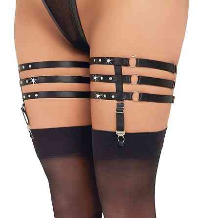 Сексуальні підв'язки для ніг із заклепками Suspender Garters Sex Aura Київ