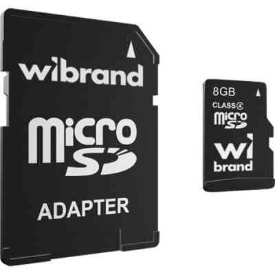 Карта памяти Wibrand 8GB microSD class 4 (WICDC4/8GB-A) Винница