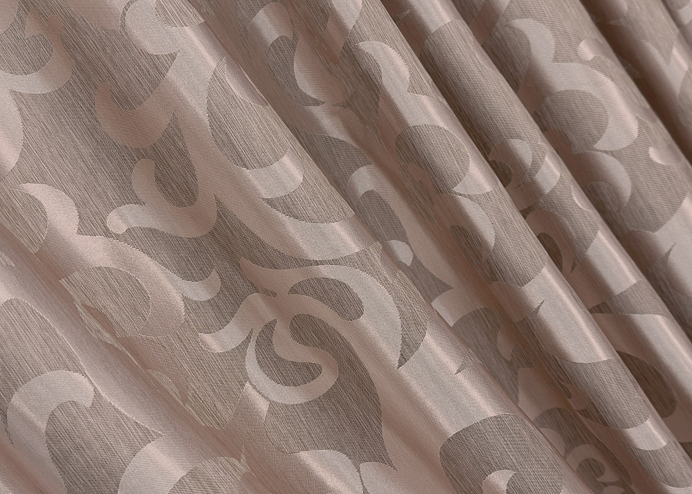 Комплект штор VR-Textil Жакард Вензель 150х270 2шт і Тюль 500х270 090ш-1147т Пудровий з білим 71-096/4 Київ - фото 6